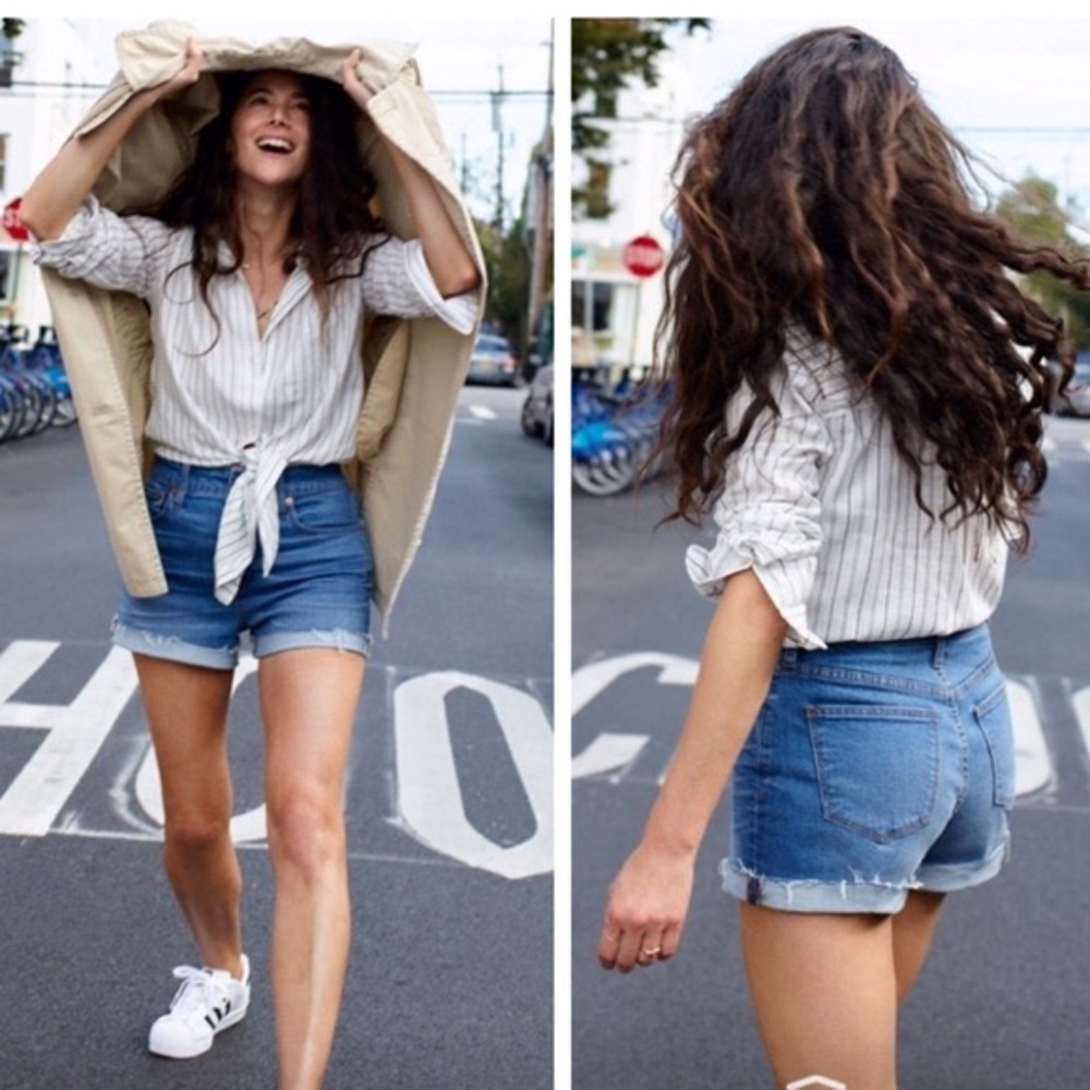 Madewell High Waist Denim Short Medium Wash